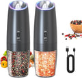 CIRCLE JOY Rechargeable Electric Salt and Pepper Grinder Set Gravity Salt and by CIRCLEJOY