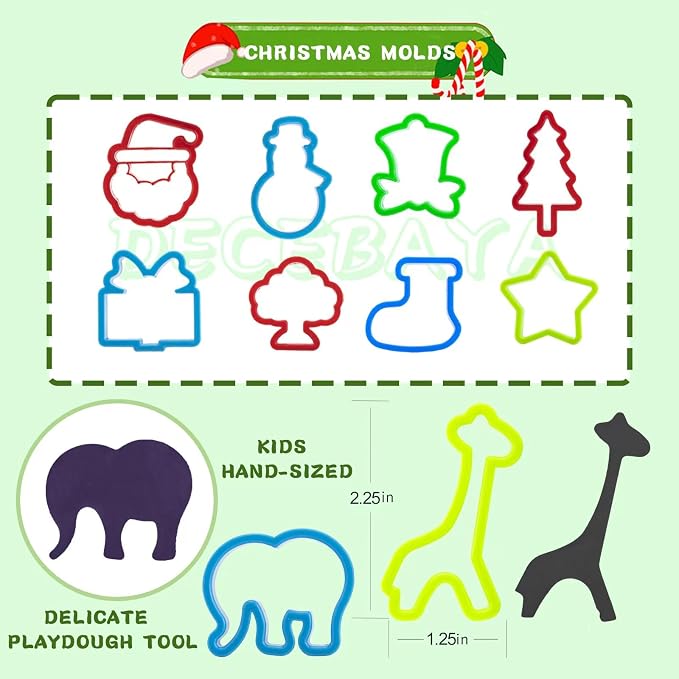 Dough Tools for Kids- Play Sets Accessories Include Animal Molds Stamps Cutter - Image 5