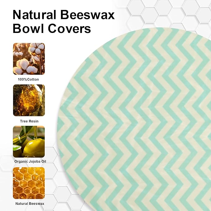 Reusable Bowl Covers for Bread Proofing（2 Large）- Cotton Beeswax Bowl Covers - Image 4