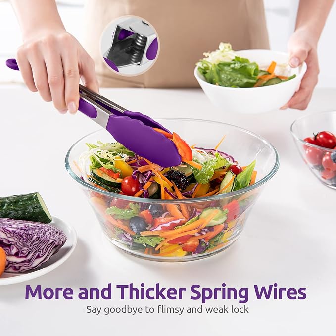 600ºF Heat Resistant Kitchen Tongs: U-Taste 9 inch Silicone Cooking Tong - Image 8