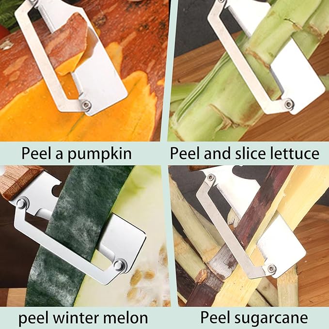 Zero Snag Wooden Peeler, 2-in-1 Multifunctional vegetable peeler, Stainless - Image 7