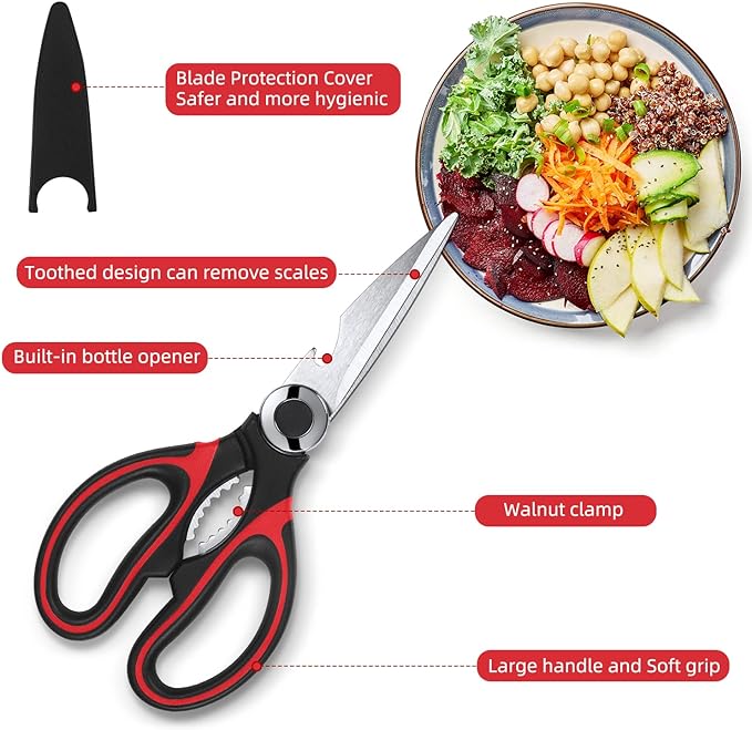 Kitchen Scissor For General Use 2-Packs, Heavy Duty Kitchen Raptor Meat Shears - Image 2