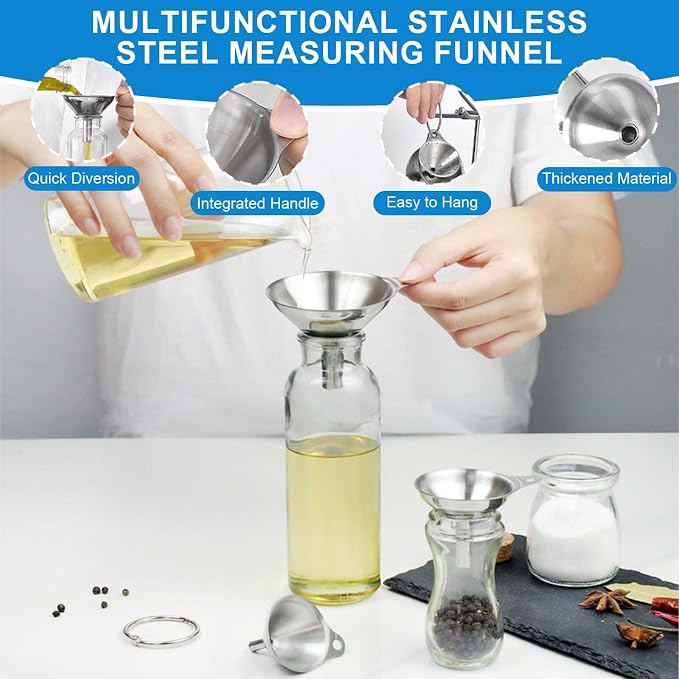 Measuring Cups and Spoons Set 22 Piece, 11 Stainless Steel Nesting Measuring - Image 6
