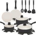 GreenLife 16-Piece Nonstick Cookware Set, Non-Toxic Ceramic Pots and Pans Set by GreenLife