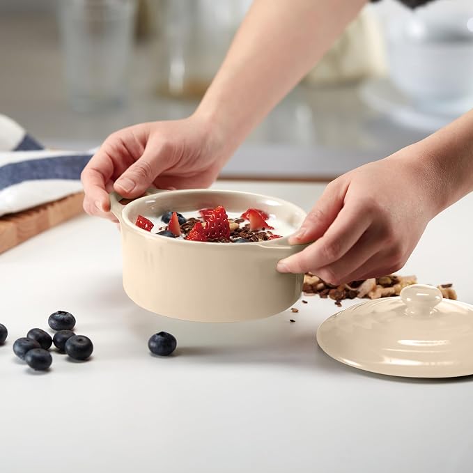 Kook Ceramic Mini Cocotte Set, Small Casserole Dishes - Image 5