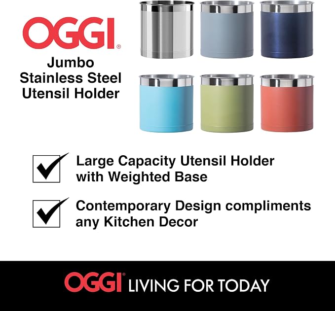 Oggi Stainless Steel Jumbo Utensil Holder - Image 7