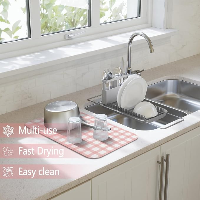 Dish Drying Mat for Kitchen Counter 2 Pack - Image 2