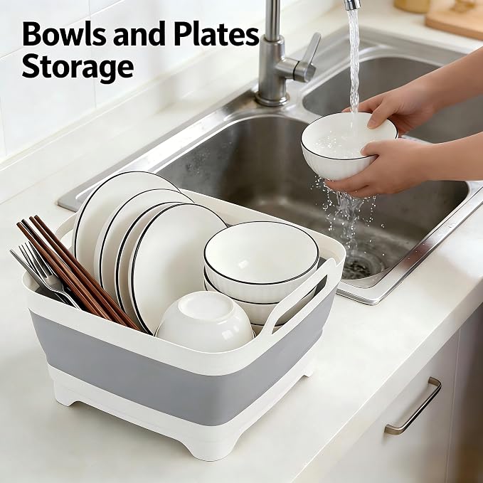 Foldable Sink Vegetable Fruit Bowl Dish Washing Storage Basin Basket, Portable - Image 4