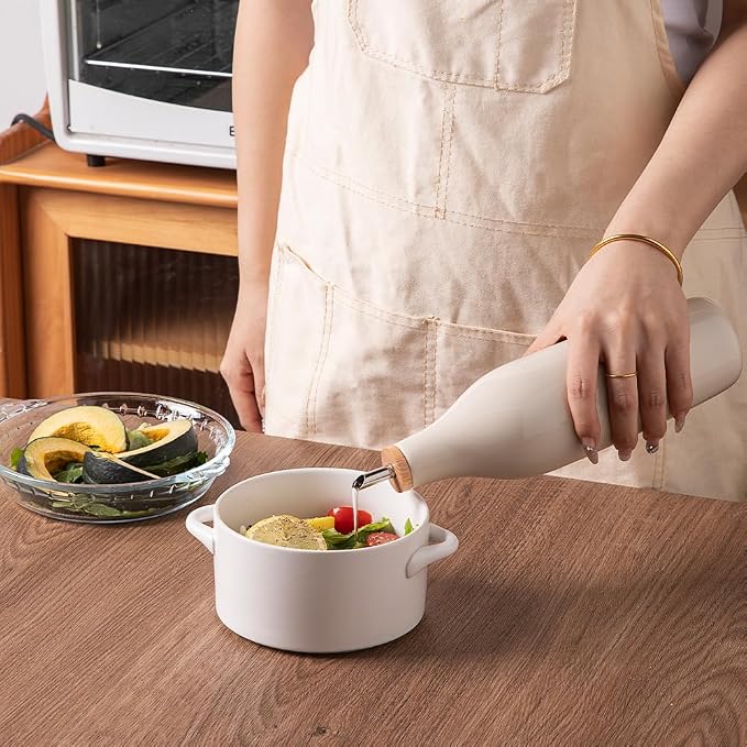 Sweejar Matte Ceramic Olive Oil Dispenser Bottle - Image 4