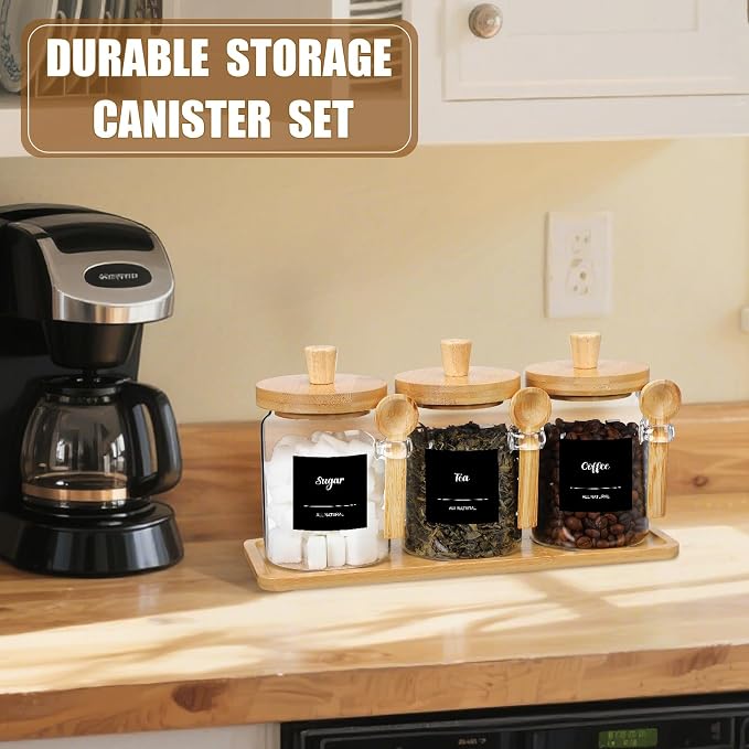 Suclain 3 Pcs Glass Coffee Container - Image 6