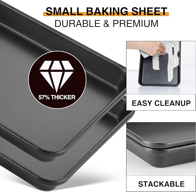 HONGBAKE 2 Pack 9.7X7.5" Toaster Oven Pans - Image 8