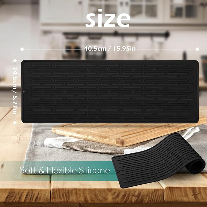 GeeRic Dish Drying Mats, Heat-resistant Silicone Mat - Image 2