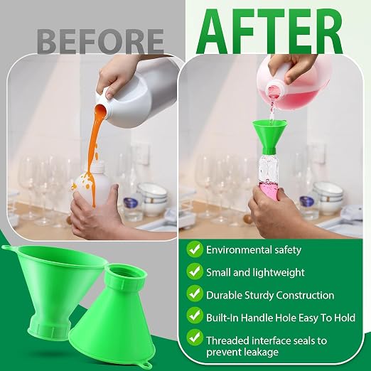 Threaded Funnel Easy Fill Funnel, Twist On Empty Spray Bottle Refill Adapter Fit - Image 6