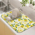 Kitchen Countertop Dish Drying Mat, Super Absorbent Coffee Bar Mat by Kuyig+Home
