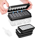 PHINOX Ice Cube Tray with Lid and Bin, 3 Pack Plastic Ice Cube Tray Molds by PHINOX
