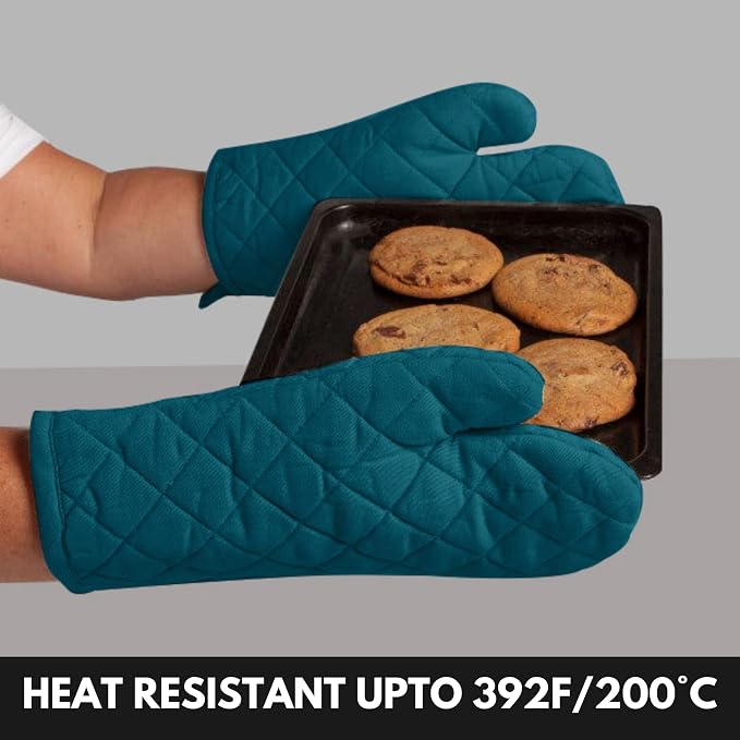 Oven Mitt & Pot Holder 100% Cotton Heat Resistant Kitchen Oven Mitt & Pot Holder - Image 5