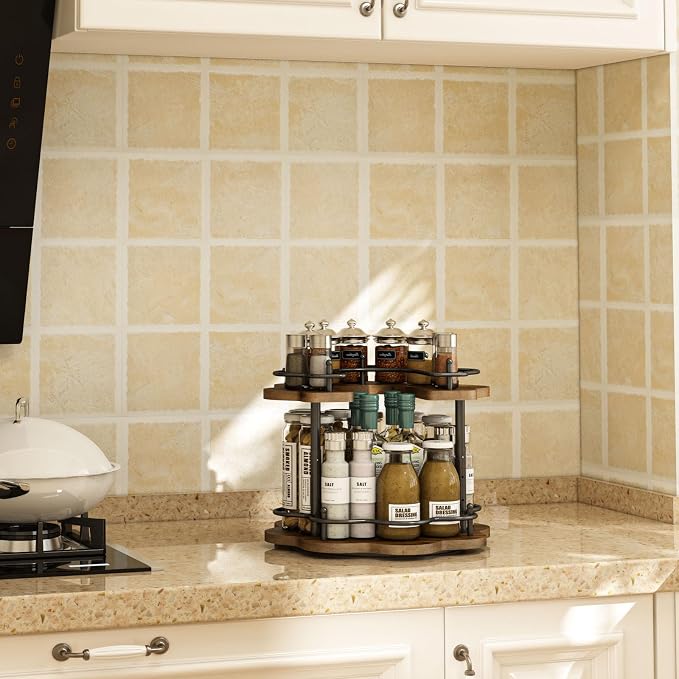 2 Tier Lazy Susan Organizer, 2-Tier Spinning Spice Rack - Image 8