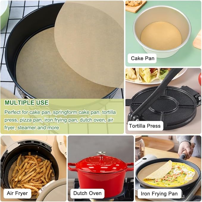 BOYAN Parchment Paper Rounds, Non Stick 9 Inch Parchment Paper - Image 5