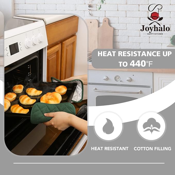 Joyhalo 4 Pack Pot Holders for Kitchen, Cotton Oven Holder - Image 3