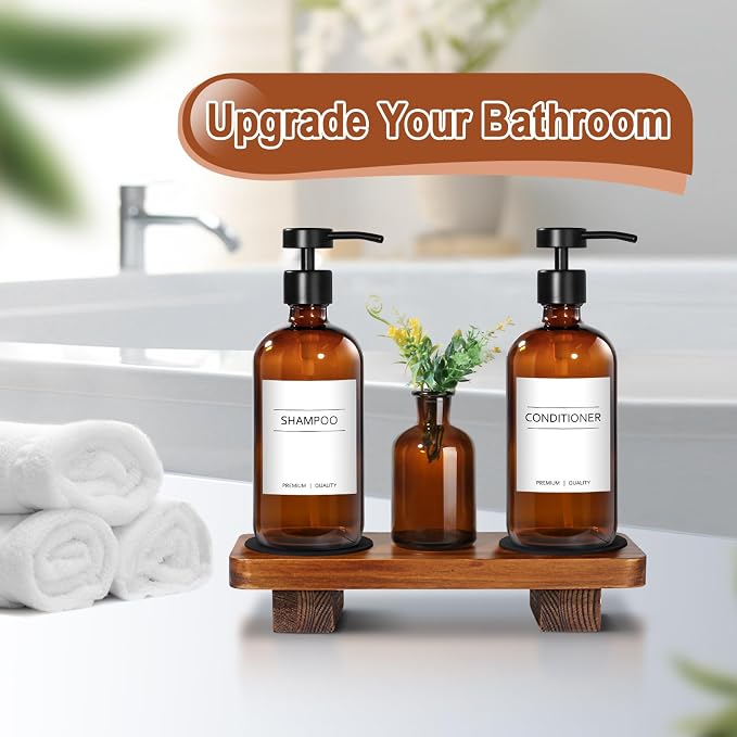 KASUNTING Amber Glass Soap Dispenser - Image 6