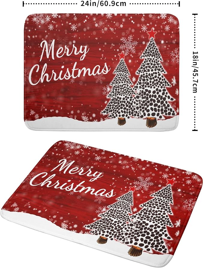 Merry Christmas Tree Red Dish Drying Mat - Image 2