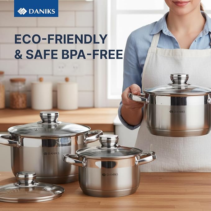 Daniks Standard 6-Piece Stainless Steel Cookware set - Image 8
