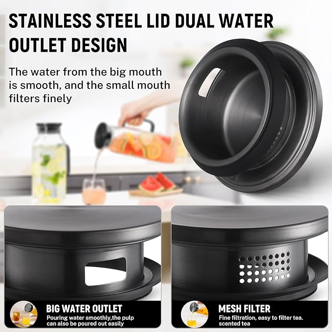 2 Pack 2 Liters/68 oz Square Glass Pitcher - Image 5