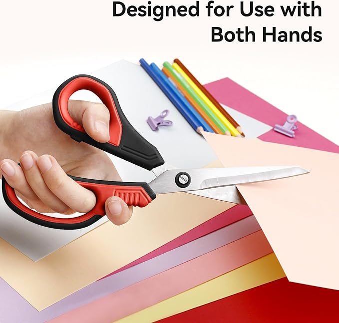 QMVESS 8.5" Scissors All Purpose 3 Pack, Ultra Sharp 2.5mm Thick Blade Scissors - Image 5