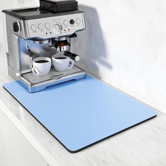 Rnivvi Coffee Mat, Hide Stain Rubber Backed Absorbent Dish Drying Pad by Rnivvi