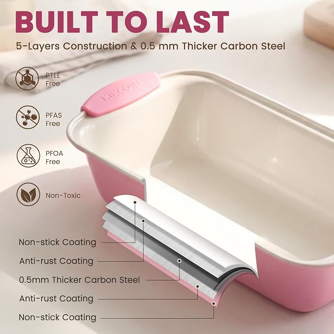 Kikcoin 22 PCS Nonstick Baking Pans Set, Stackable Bakeware Sets - Image 3