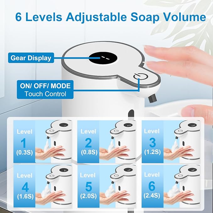 OHIFAST Automatic Foaming Soap Dispenser Touchless, USB Rechargeable Smart Hand - Image 3