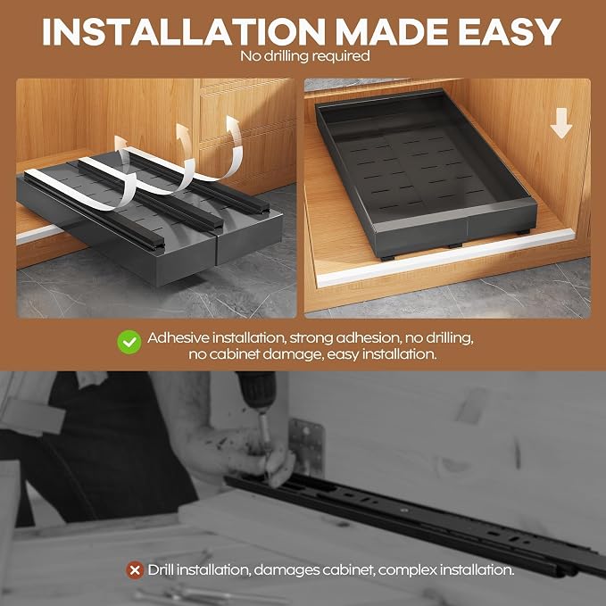 Seinloes 2 Pack Expandable Pull Out Cabinet Organizer 21" Deep - Image 6