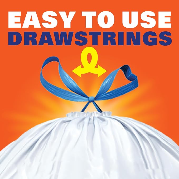 Hefty Strong White 13 Gallon Trash Bags - Image 5