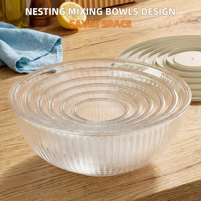 Jelife Glass Mixing Bowls with Lids Sets - Image 7
