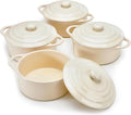 Kook Ceramic Mini Cocotte Set, Small Casserole Dishes by Kook