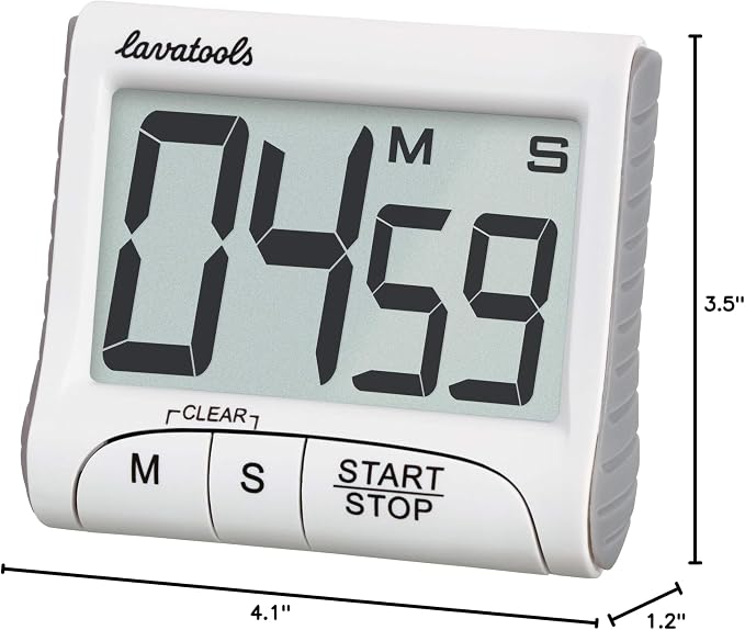Lavatools KT1 Digital Kitchen Timer & Stopwatch, Large Display, Bold Digits - Image 8