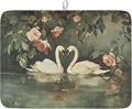 Swans Dish Drying Mat 24x18 Inch, Wildlife Aesthetic Dish Drainer Mats Summer by Trongr