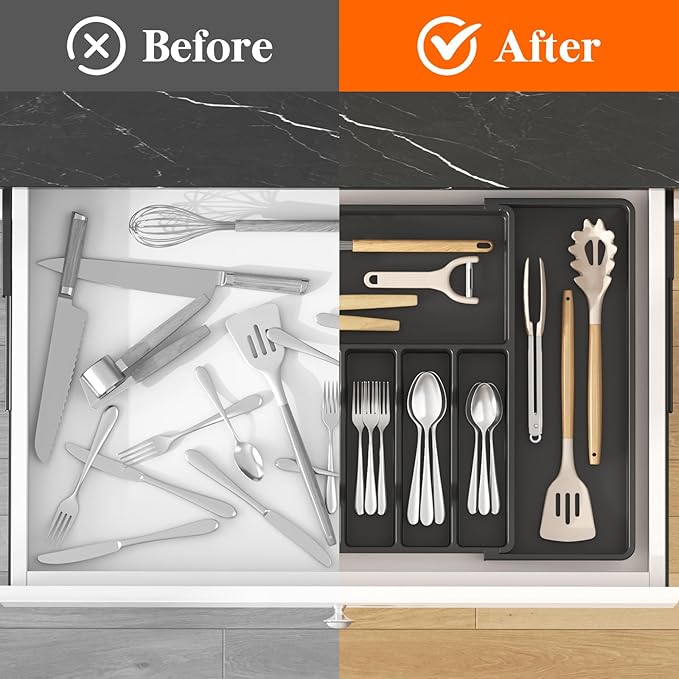 Lifewit Silverware Drawer Organizer, Expandable Utensil Tray - Image 6