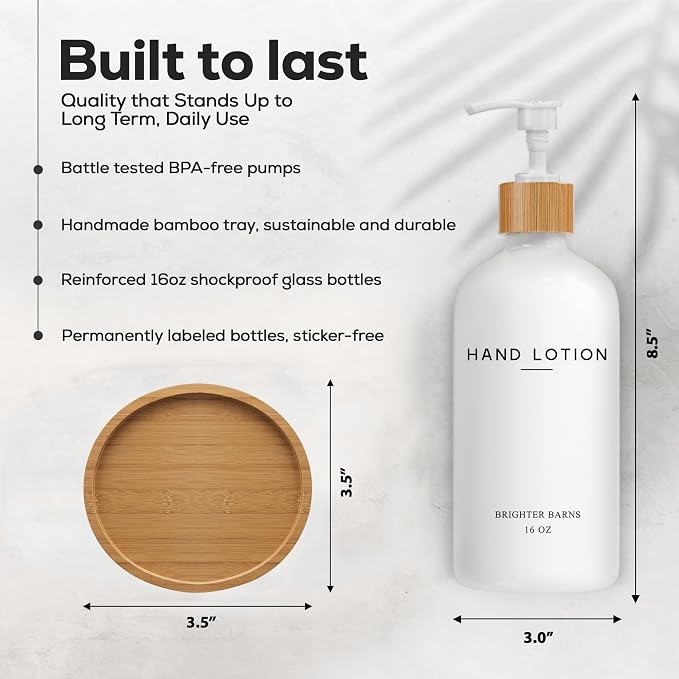 White Glass Lotion Dispenser - Image 3