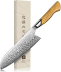 TIVOLI Damascus Santoku Knife 7 inch – Japanese VG-10 Professional Kitchen Knife by TIVOLI