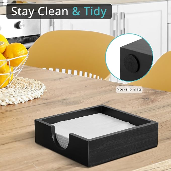 Napkin Holder for Table, Wooden Napkins Holders For Paper Napkins, Flat Napkin - Image 3