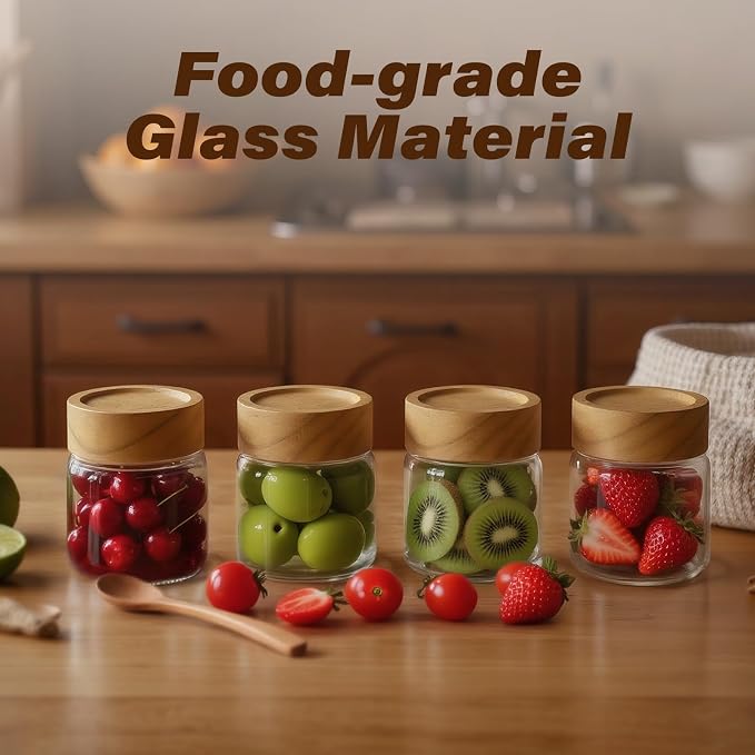 6-Pack 6 fl oz Stackable Airtight Glass Jars – Small Mason Jars designed - Image 3