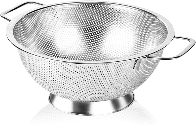 304 Stainless Steel Colander, Micro-Perforated 3-Quart Strainer by JIDSPWLS-USStrore