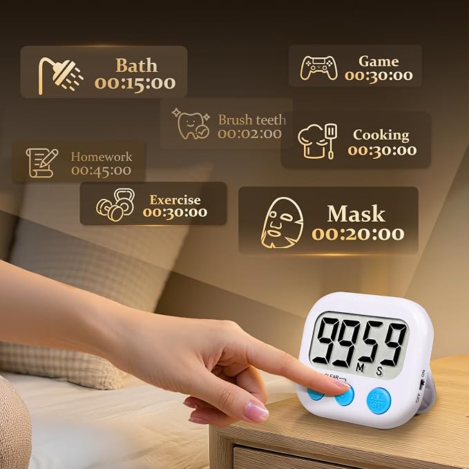 6 Pack Digital Kitchen Timer Small Classroom Timers - Image 3