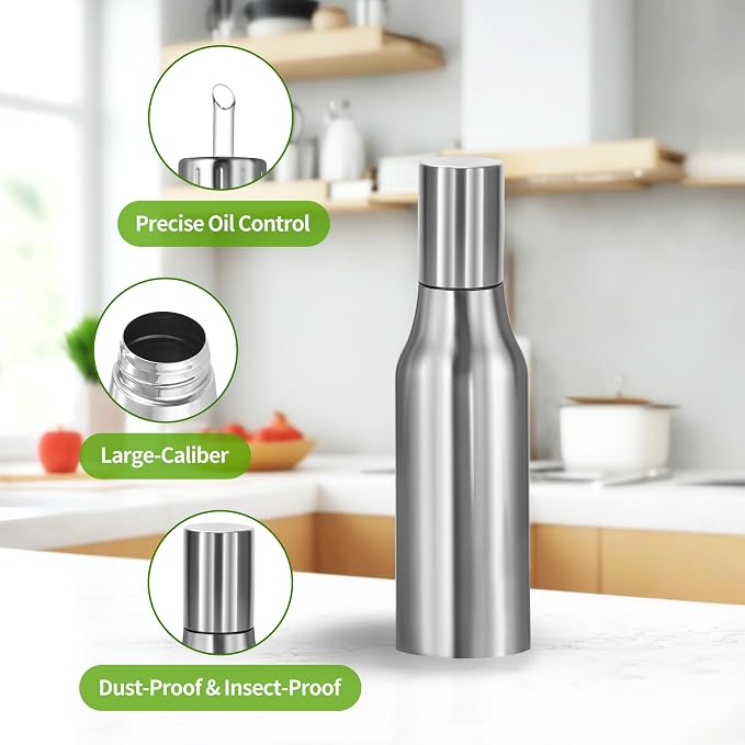 Stainless Steel Oil Dispenser Bottle - 1000ML Leak-Proof Oil Container - Image 2
