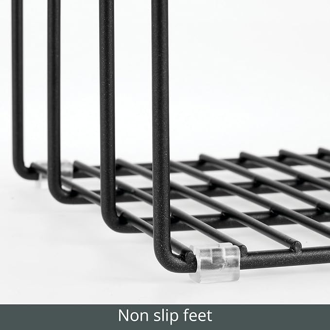 mDesign Steel Storage Tray Organizer Rack - Image 4