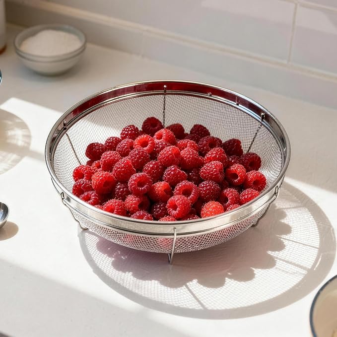 Fine Mesh Strainer for Kitchen, Stainless Steel Colander Bowl for Pasta - Image 6