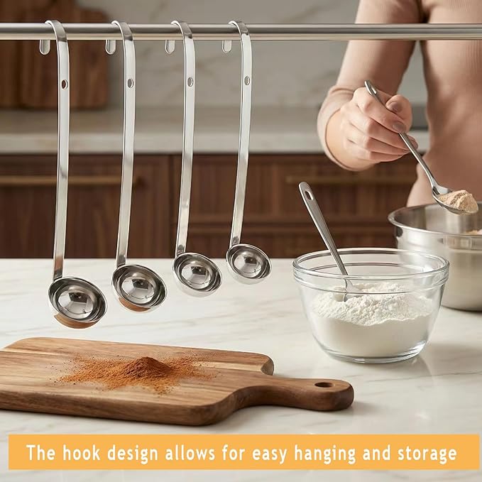 Markeny 4 Pieces Stainless Steel Soup Ladle Metal Handle Ladle - Image 3
