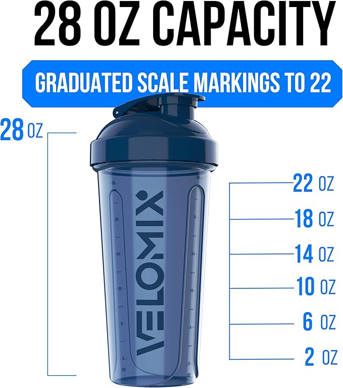 VELOMIX -2 Pack- 28 oz Protein Shaker Bottles - Image 4