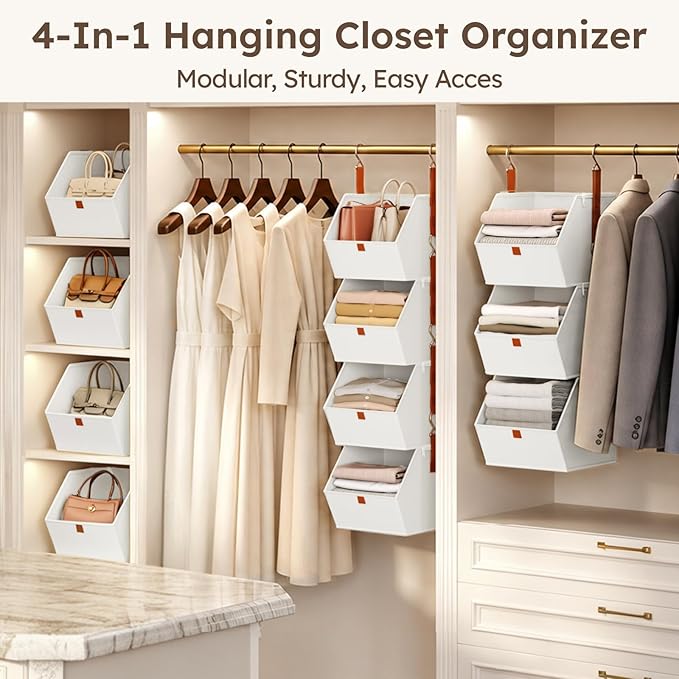 Homsorout Hanging Closet Organizer 4 Tier - Image 4